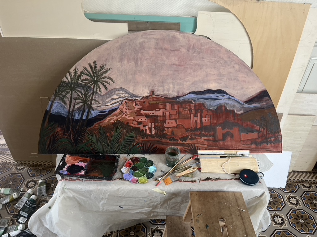 Travail en cours pour l'éventail Ksar