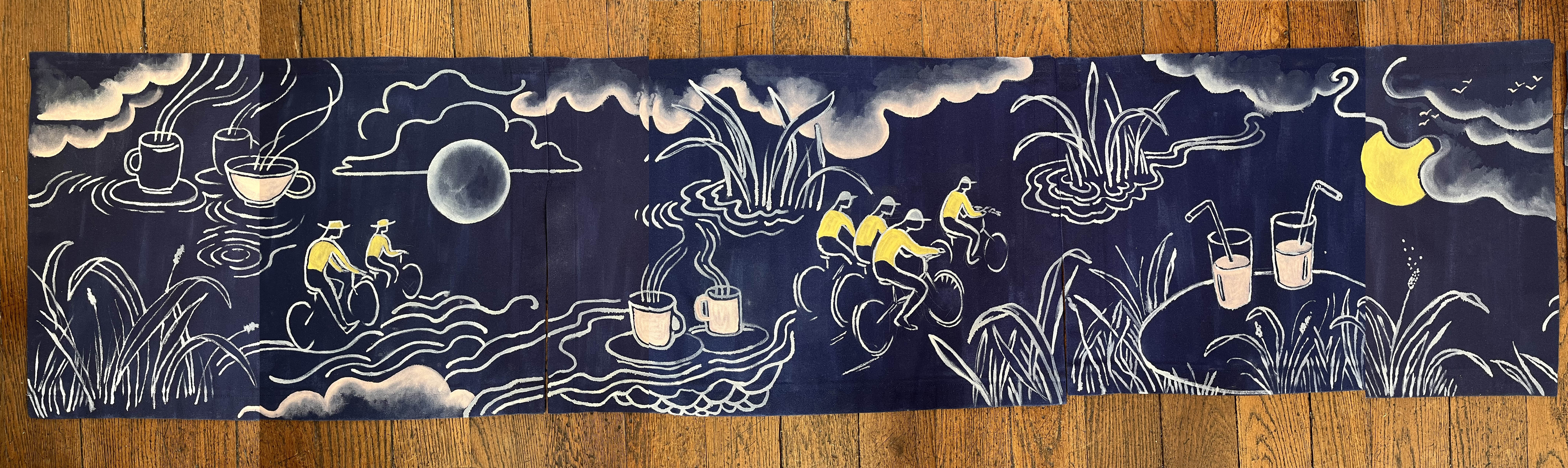 Drapeau peints pour un café à Meung sur Loire
sur le thème café -vélo et bord de Loire