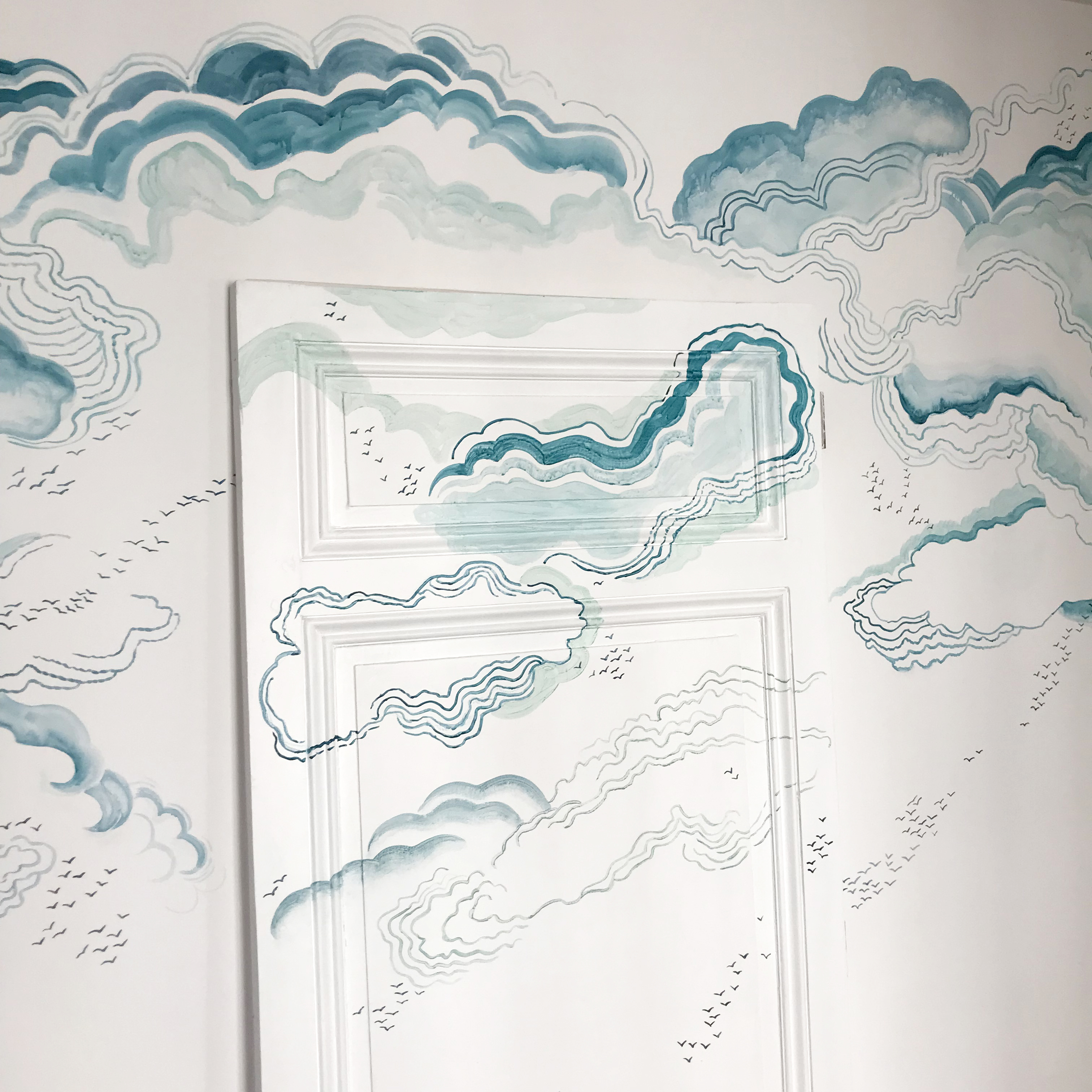 Des nuages d'inspiration japonaise pour un salon