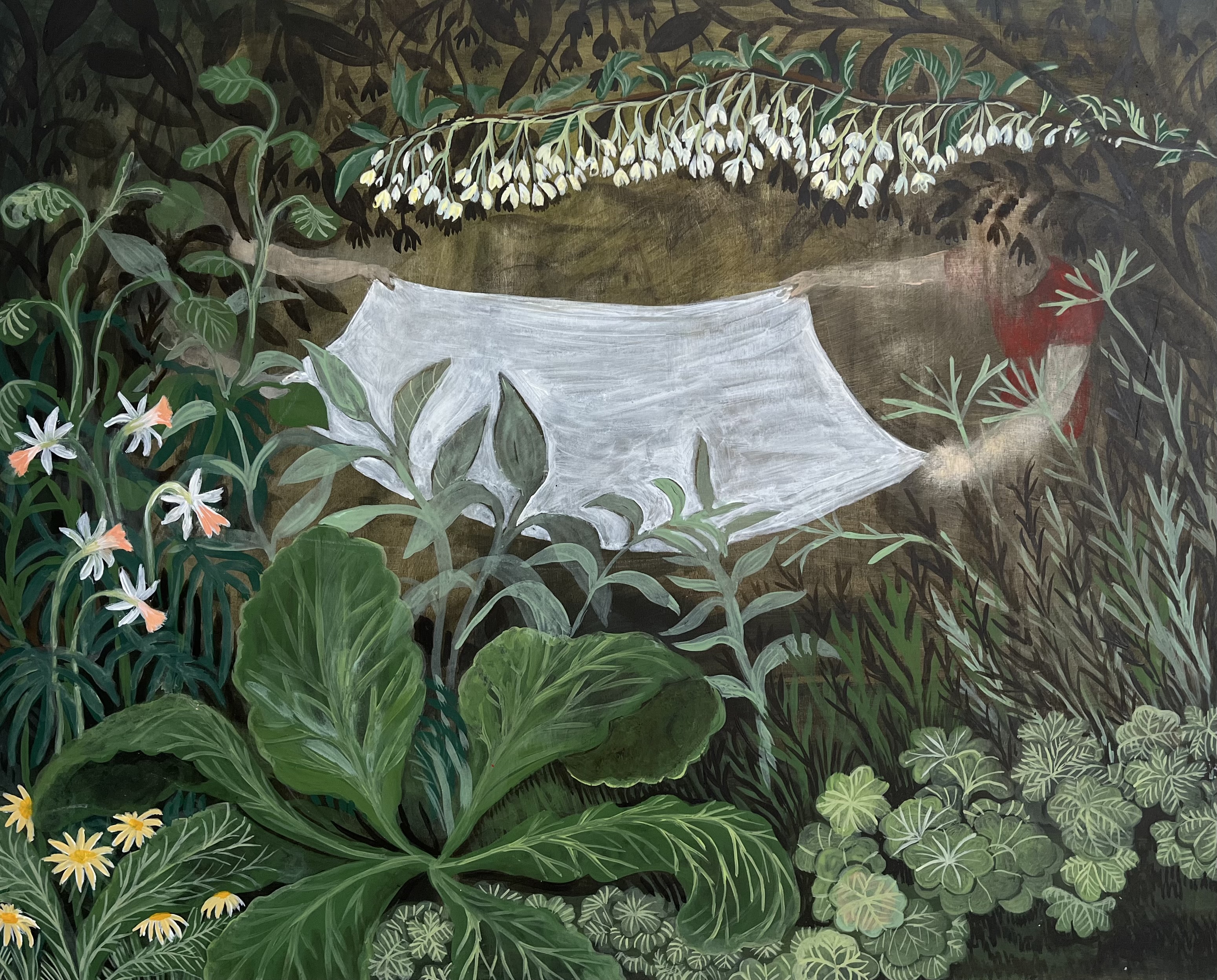 Le pique-nique   
peinture sur bois
format 65 cm par 53 cm